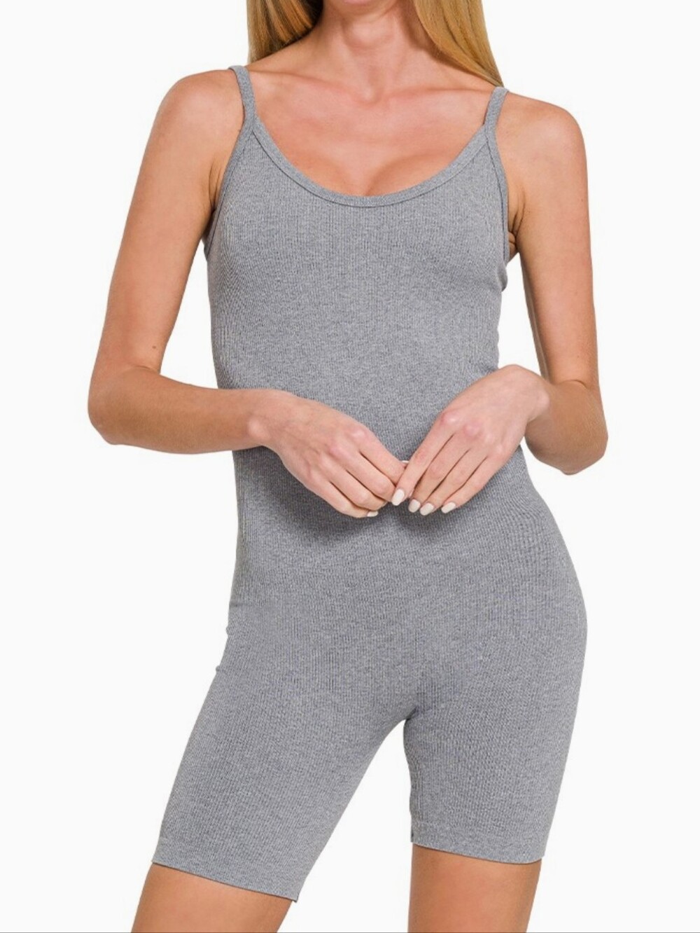 BB112 | Ribbed Seamless Bodysuit - Grey